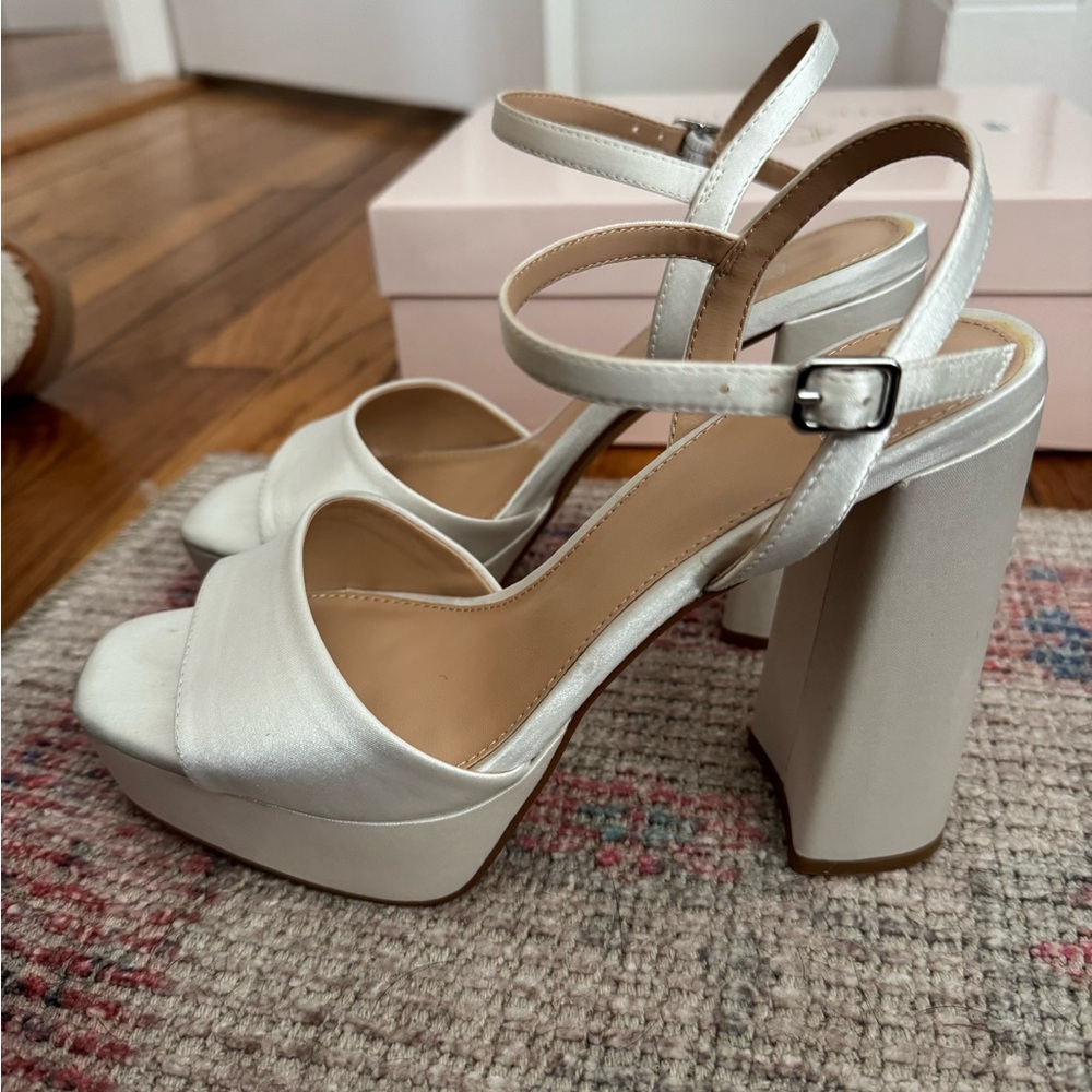 Elegant White Platform Heels
